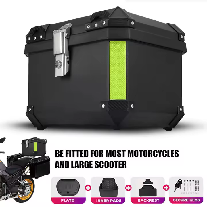 45L / 57L Caja de Techo de La Motocicleta de Aleación de Aluminio Tronco de La Motocicleta Caja de Casco A Prueba de Caídas a Prueba de Agua de Liberación Rápida Caja de La Cola de La Motocicleta Caja de Almacenamiento de Equipaje - 1