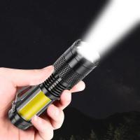 Linterna Táctica Mini 2000LM Recargable USB LED COB Zoomable Impermeable Con Bombillas De Luz Súper Brillante Para Camping Y Aventuras - details 2