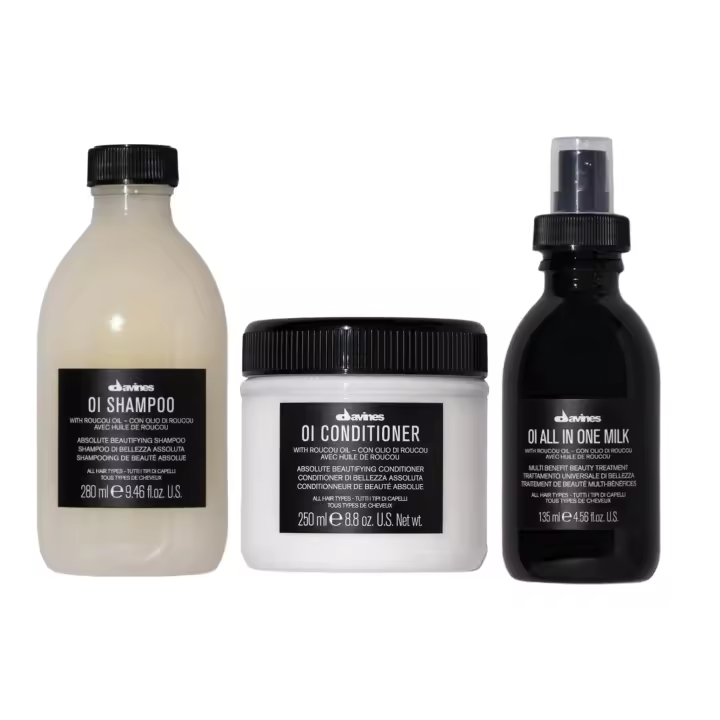 Davines Kit OI Rutina Capilar Cabello Suave y Brillante | Champú 280ml + Acondicionador 250ml + All in One Milk 135ml - 1