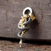 Collar De Hombre Con Colgante De Flor Y Serpiente En Acero Inoxidable 316L Joyería Punk Biker Para Adolescentes Regalo Para Parejas - details 7