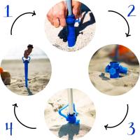 Sombrilla playa antiviento 180 o 200 cm, Max Air, marinera, forma octogonal, protección UV50 y revestimiento plateado, 8 varillas fibra de vidrio, mástil inclinable Ø28/32 mm, incluye funda con asa, con ventilación superior.pincho color se envía al azar. - details 1