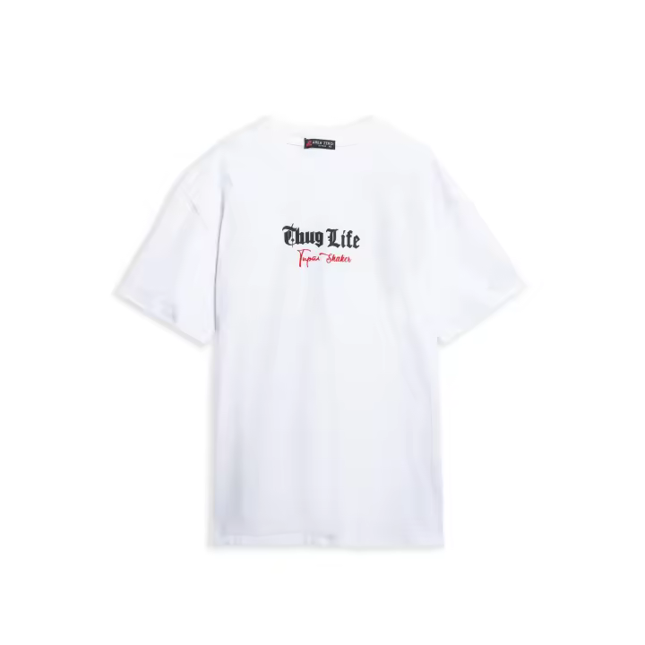 Camiseta Area Zero Blanca Thug Tupac Oversized Tee - 1