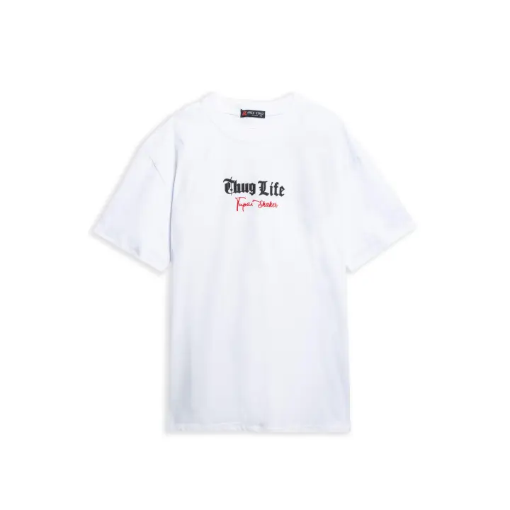 Camiseta Area Zero Blanca Thug Tupac Oversized Tee - 1