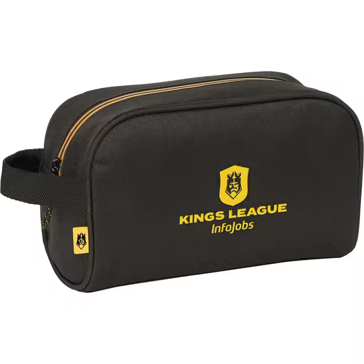 SAFTA | NECESER KINGS LEAGUE - Neceser Kings League - Diseño Compacto y Elegante - Ideal para Viajes y Gimnasio - Varios Compartimentos Prácticos - Material Resistente al Agua - 1