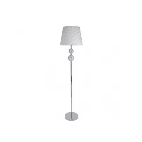 Lámpara de Pie FABRILAMP Ubeda 1xe27 Cromo Pantalla Blanca 160x38x38 Cm - Diseño Elegante - 1