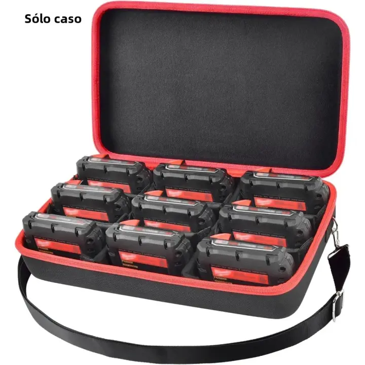 Estuche Portátil Extra Grande Para Baterías De Coche Compatible Con Milwaukee M18 18V/ M12 12V Caja De Almacenamiento Para Baterías Y Cargadores - 1