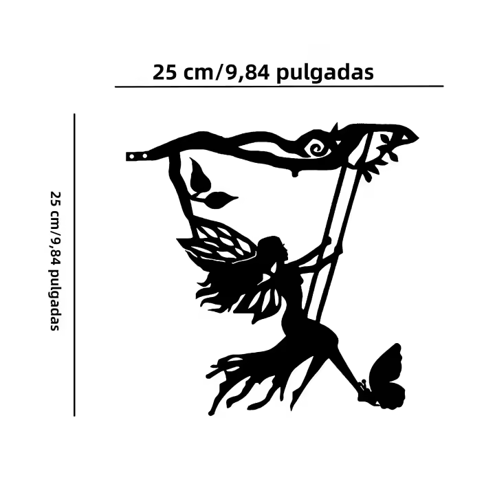 Juego De 2 Palos De Jardín Con Hechicera Y Gato Silueta De Hierro Para Decoración De Jardín Y Courtyard Arte En La Ramas De Árbol Plug-in En Tumba De Árbol - 1