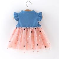 Vestido De Verano Para Niñas 0-3 Años Con Manga Volante Pequeño Y Lazo Estilo Cowgirl Polka Dot Colorido Vestido De Princesa Dulce - details 4