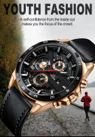 Reloj De Pulsera De Cuero Negro 46mm Estilo Militar Grande Movimiento De Cuarzo Con Calendario Decorativo Resistentes Al Choque Y Agua Para Hombre - details 4