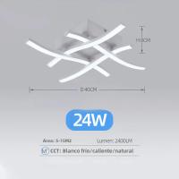 Luz De Techo LED Curvada Moderna 24W Para Sala De Estar Dormitorio Y Balcones 3 Colores Variables Instalación Sencilla Sin Certificación - details 8