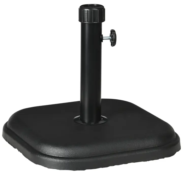 Outsunny Base de Sombrilla de Jardín Peso 11 kg Soporte para Parasol de Cemento para Mástil de Ø32-38 mm para Terraza Patio Exterior 36x36x31 cm Negro - 1