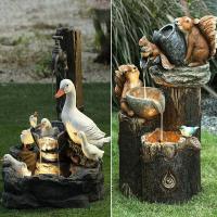 Garden Animal Statue Fountain Solar Led Light Garden Art Deco Outdoor Garden Sculpture-- - details 0