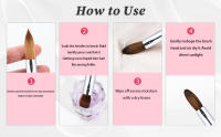 Cepillo De Uñas De Acrílico Kolinsky De Calidad Superior Con Mango De Madera Herramienta De Dibujo Y Manicura Tamaño 8-16 Para Arte De Uñas - details 12
