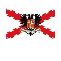 Bandera De La Cruz De Burgundy Imperio Español 1PC Poliéster Para Exterior Decoración De Habitación Estética Con Cuatro Agujeros - details 4