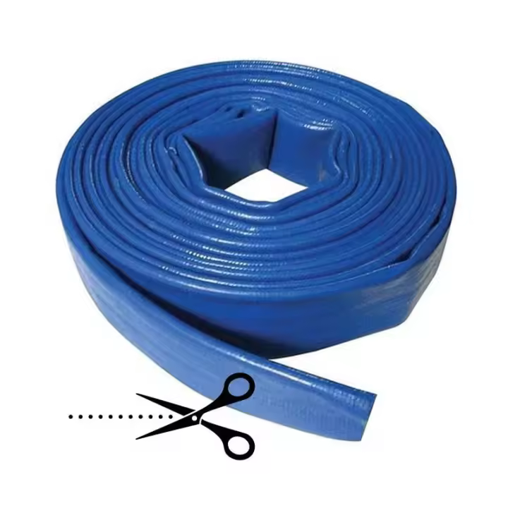 Suinga Manguera Plana 32mm Al Corte por Metro Reforzada para Descarga de Agua Azul Goma Layflat - 1