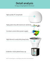 Lámpara LED 10pcs E27 B22 220V SMD2835 Potencias De 3W a 20W Luz Fría Y Caliente Para Iluminación Interior Hogar - details 9