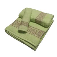 Juego de Toallas Cenefa Baño Verde Manzana – 3 Piezas de Lujo | 100% Algodón Portugués | 500 g/m |Mercatienda.es - details 0