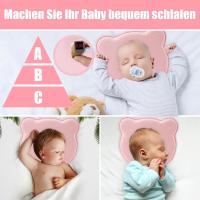 Almohada para bebé, viscoelástica, almohada para bebé, antiplagiocefalia, adecuada para recién nacidos de 0 a 12 meses, color rosa - details 1
