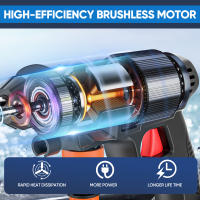21V Pistola de agua de alta presión sin cable para uso doméstico 200W motor de cobre puro 5L gran caudal larga duración con doble batería + tubo de 5m limpiador de coche de jardinería - details 2