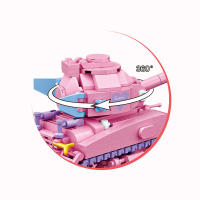Bloques De Construcción De Tanque Creativos 455 Piezas En Colores Rosa Y Verde Juguete De Asamblea Para Niños Regalo De Navidad - details 3