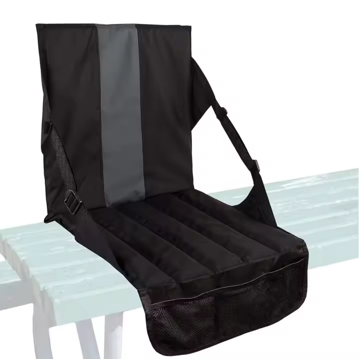 Cojín de asiento de estadio portátil Cojín de asiento de tribuna con respaldo Cojín de asiento de estadio plegable Bolsa de malla Almacenamiento - 1