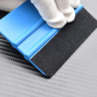 5pcs Herramientas De Instalación De Pegatinas De Coche Film Squeegee Scrapers De Fibra De Carbono Con Squeegee De Piel Para Embalaje De Película Y Adhesivos De Coche - details 2