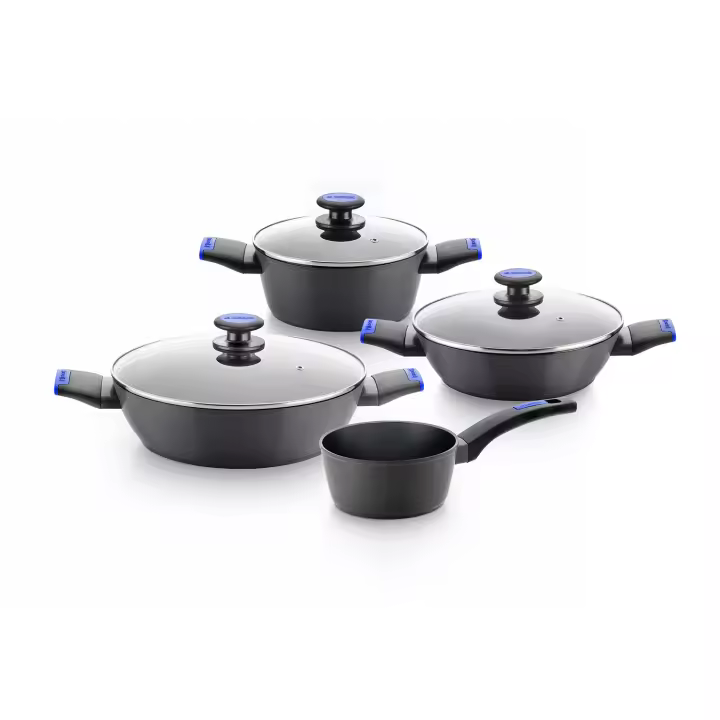 MONIX Martín Berasategui – Batería de Cocina 7 Piezas – Aluminio Forjado Antiadherente sin PFOA – Apta para Inducción – Con Tapas de Cristal – Recomendada por Chef Estrella Michelín - 1