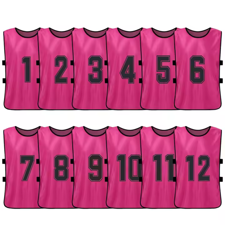 Chalecos De Fútbol Para Adultos 6/12 PCS Rápido Secado Uniformes De Equipo Entrenamiento De Fútbol Con Números Vests De Práctica - 1