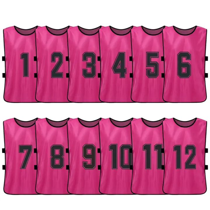 Chalecos De Fútbol Para Adultos 6/12 PCS Rápido Secado Uniformes De Equipo Entrenamiento De Fútbol Con Números Vests De Práctica - 1