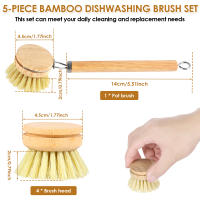 Juego De Cepillos De Cocina De Madera Sisal Recambiables Con Mango Largo Para Limpieza De Ollas Y Sartenes Set Ecológico Para Limpieza Del Hogar - details 6