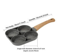 Sartén Para Huevos Y Panecillos Antideslizante De 4 Agujeros Cocina Inducción Sartén De Huevo Y Steaks Resistentes Al Calor Para Desayuno - details 9