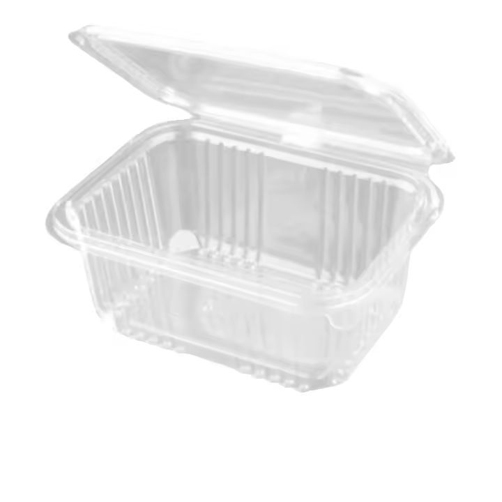 Envases para alimentos take away apto microondas, tapa con bisagra. Pack 50 unidades Varios tamaños, para comida caliente y fría. Fabricados en plástico PP y reutilizables. - 1