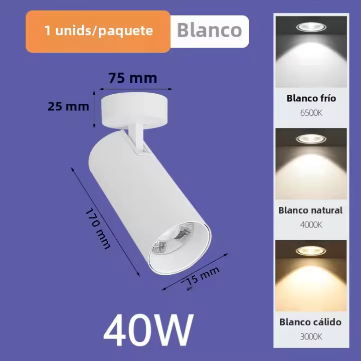 Resaltadores LED Rotativos Para Decoración De Tiendas Y Hogar Luz De Techo Plegable Para Ropa Y Sala De Estar Iluminación Para Calle - 1
