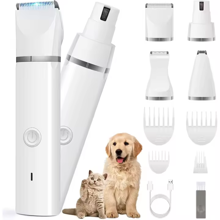 Kit de aseo para cortaúñas para perros, recortadora de patas de bajo ruido, recargable, afeitadora de uñas silenciosa inalámbrica para gatos y otras mascotas - 1