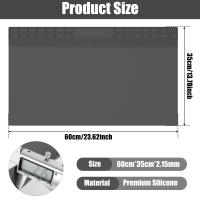 Mesa De Trabajo Plegable De Soldadura De Silicona 60x35cm Resistente a Altas Temperaturas Alfombrilla De Reparación Doble Cara Gris Para Soldadura - details 7