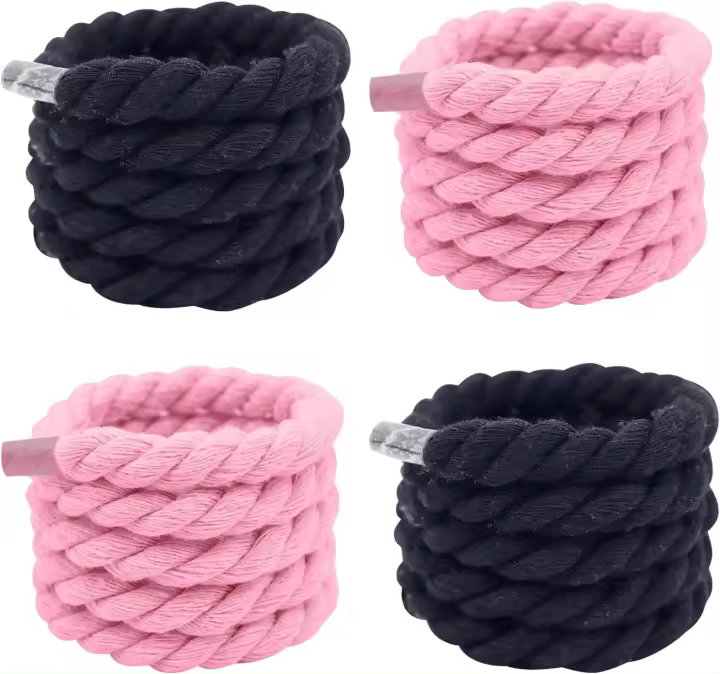2 pares de cordones gruesos para Air Force 1, color negro y rosa, redondos, 12 mm, para zapatillas de deporte, 160 cm, rosa y negro, talla única - 1