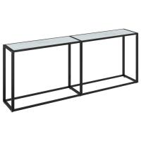 Vidaxl Mesa Consola Vidrio 200x35x75,5 Cm Transparente, Negro, Mármol Blanco y Más - Sofisticada Mesa Consola para el Hogar - details 0