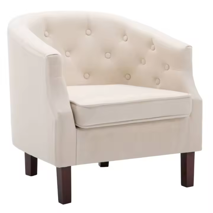vidaXL Sillón de tela beige Sillon Dormitorio Sillon Comodos Silla Relax Sillón Sofá - 1