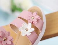 Sandalias De Verano Para Niñas 2024 Con 3 Flores Decoración Floral Transpirables Antideslizantes Talla True to Size Para Fiestas Y Vestidos - details 14