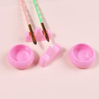 Set Profesional De Limpieza Para Uñas Con Contenedor De Líquido Y Polvo Acrílico Soporte Para Uñas Y Cuchillas Herramientas De Manicura En Color Rosa - details 1