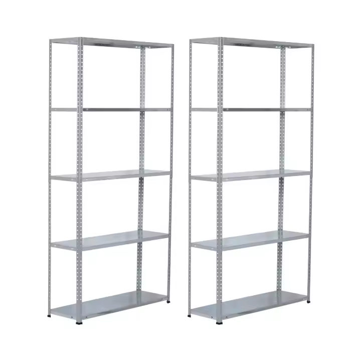 Pack 2 Estanterías Modulares Metálicas SteelSmart con 5 Baldas 200kg 180x30x90cm 7house - 1
