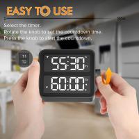 Temporizador De Cocina Digital Grande Con Pantalla Doble Temporizador Para Estudio Interior Temporizador De Escritorio Para Dormitorio Marca NOKLEAD Origen Mainland China - details 2