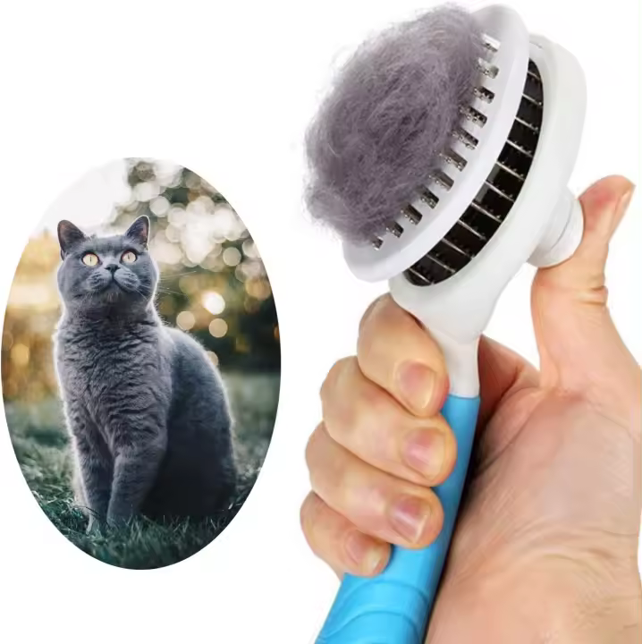 Cepillo de aseo para gatos, cepillos de limpieza automática para perros, gatos, cepillo de aseo para mascotas, herramienta que elimina suavemente la capa inferior suelta, esteras, cepillo de pelo enredado para masaje de mascotas, autolimpieza - 1