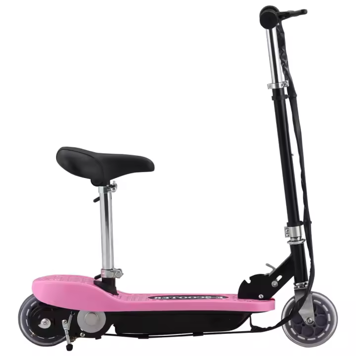 vidaXL Patinete eléctrico con asiento 120 W en color Rosa/Negro/Rojo y más - 1