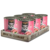 Pack 6X400 Gr - Leonardo Puro en ave comida humeda en Lata para Gatos adultos - details 0