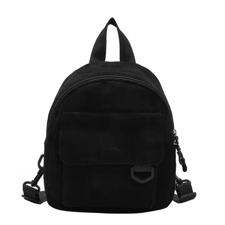 Mochila De Corduroy Mini Para Mujer Estilo Sencillo Y Moderno Con Bordado Capacidad Pequeña Para Viajes Al Aire Libre - 1