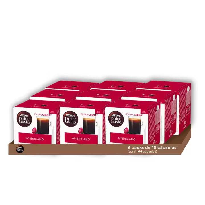 Dolce Gusto - Pack Especial Americano (144 Unidades) | La Potencia de un Café Largo con Matices Afrutados que se Despliega en Cada Sorbo, Perfecto para los que Buscan Elegancia en su Café Diario - 1