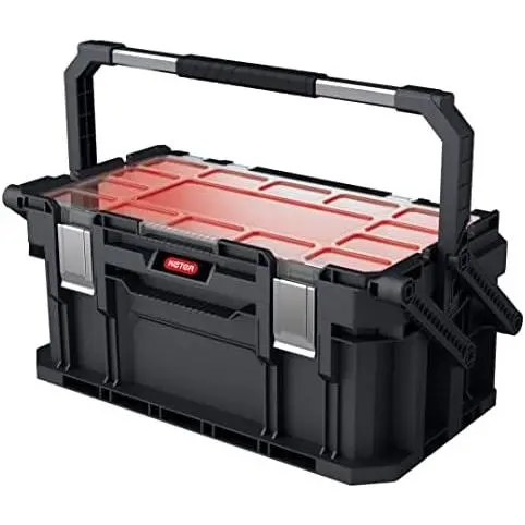 Keter 233848 Connect Canti Tool, Caja de herramientas, Color negro y rojo, 56.5 x 31.7 x 25.1 cm - 1