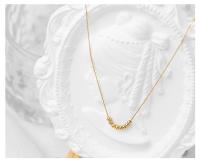 Collar Minimalista De Acero Inoxidable Dorado Para Mujer Cadenas Delgadas Con Cuentas De Metal Joyería De Collar Clásica - details 4