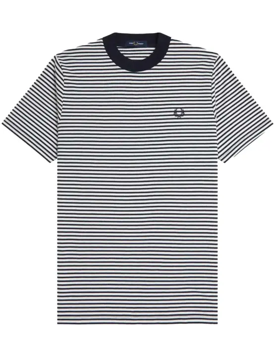 Camiseta Fred Perry de rayas finas en negro - 1